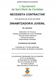 OFERTA DE TREBALL - DINAMITZADOR/A JUVENIL