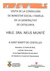 Visita de la Consellera de Benestar Social i Família a Sant Martí de Centelles